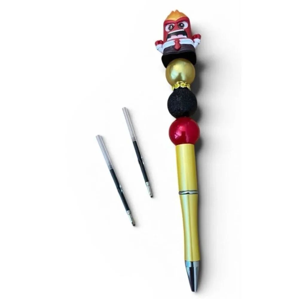 Disney Anger Doorable Pen Inside Out Handmade 2 Ink Refills New